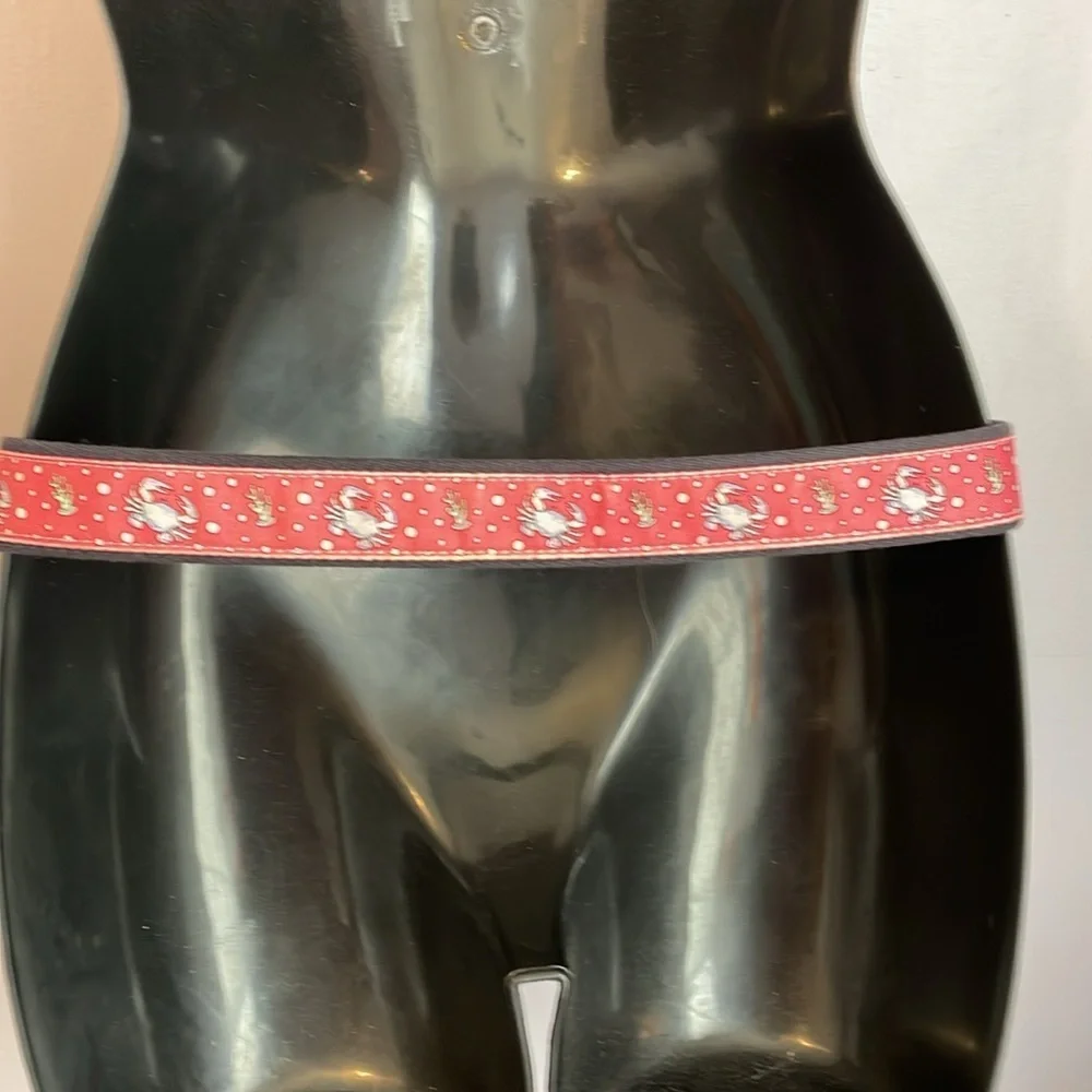 Vineyard Vines Pink Leather Tip Underwater Crab Belt size 30